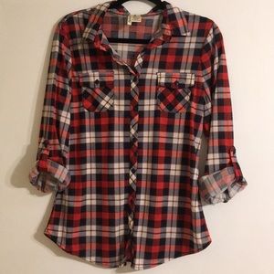 plaid button up